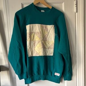 Upcycled 90s Teal Sweatshirt